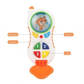 Téléphone jouet, jouet de téléphone portable pour bébé avec appel téléphonique sonore et lumineux pour enfant à partir de 12 