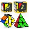 JQGO Speed Cube Set, Fidget Cube 3x3 Ensemble de Cubes 2x2 3x3 Pyraminx Pyramide Cube Fenghuolun, PVC Stickers Smooth Magic C