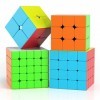 ROXENDA Speed Cube Ensemble 2X2 3X3 4X4 5X5 Cube Magique Brillant sans Autocollant Cubing Classroom Smooth Puzzles Jeu de Cub