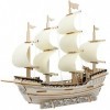 HOMSFOU Puzzle 3D Voilier Modèle en Bois De Bateau Modèle De Bateau Pirate Ensemble De Blocs De Construction en Bois Casse-Tê