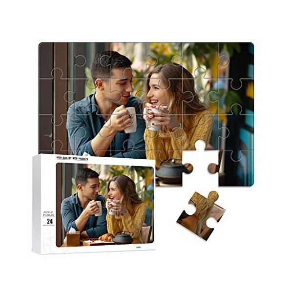 300 Pièces Puzzle Personnalisé Puzzles en Bois Personnalisés avec Votre Animal de Compagnie, Amoureux, Ami Puzzle Photo Cadea