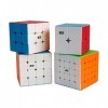 FunnyGoo Lot de Cubes de Vitesse 2x2 3x3 4x4 5x5 Magic Cube Cubing Salle de Classe Puzzles Lisses Cube Set avec Emballage Cad