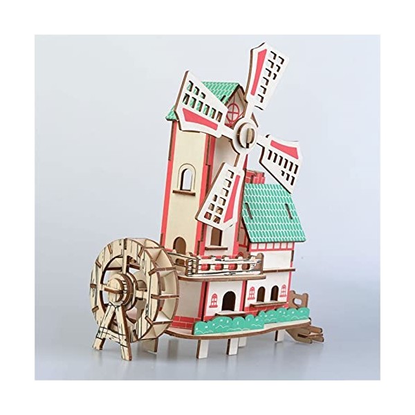 Puzzles en Bois pour Enfants 3D pour Filles de 14 Ans et Plus et Adultes, Maison de Moulin à Vent 84 pièces avec Mini Maison,