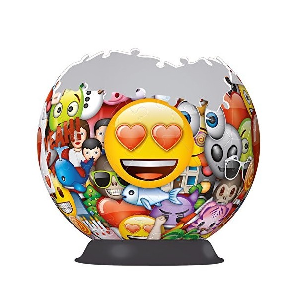Ravensburger - Puzzle 3D Ball - emoji - A partir de 6 ans - 72 pièces numérotées à assembler sans colle - Support inclus - Di