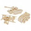 Toyvian 3 Pièces Casse-tête en Bois Modèle davion De Puzzles 3D Puzzle en Bois Casse-tête Construction De Puzzles 3D en Bois