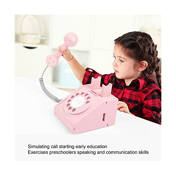 Téléphone Jouet pour Bébé, Jouet Téléphone Fixe pour Enfants, Jouet éducatif Interactif avec Conception Banque Pièces pour Té