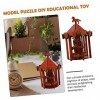 TOYANDONA 1Pc Puzzle 3D De Noël en Bois Puzzle 3D Jigsaw Puzzle Bas De Noël Manège Assemblée Jouet 3D en Bois Puzzle 3D Modèl