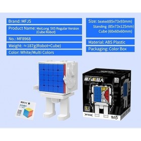 Funnygoo Cube Magique Robot mf8968 Cube Magique Salle de Classe mfjs mylon 5 5x5 Magic Square Stickerless Puzzle avec Robot c