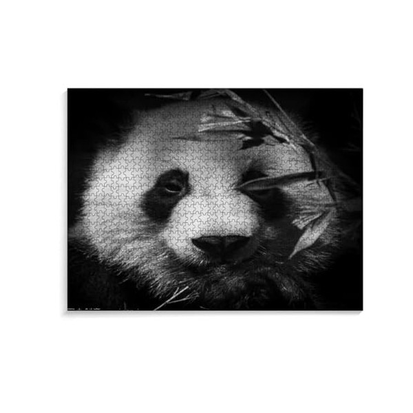 Puzzle Adulte 1000 Pièces Puzzle 3D Mur Art Creative Panda Noir et Blanc Photographie dart Décor À La Maison 38x26cm