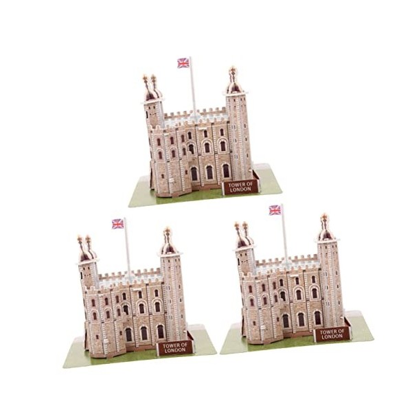 Toyvian 3 Ensembles Casse-tête Tour De Londres Diorama Jouet Enfant Puzzles pour Adultes Scie Sauteuse Jouets pour Enfants Pu