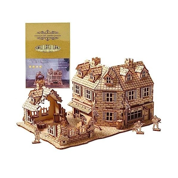 Puzzles en Bois 3D Zone De Guerre 1942 Kits De Modèle De Guerre De Voie, Brise-tête Puzzle pour Les Cadeaux danniversaire De