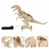 DIKACA 1 Jeu Bricolage Tyrannosaure Rex Modèle De Dinosaure en Bois Puzzles en Bois Kits De Construction De Modèles De Bricol