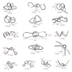 Jeu de 16 jeux dail Capalta fleur en métal pour QI Test IQ 3D Brainteaser Puzzle en métal Cadeaux pour enfants adolescents e