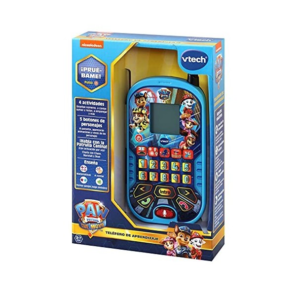 VTech Pat Patrouille Le Film, téléphone dapprentissage, Jouet éducatif pour Enfants + 3 Ans, Voix Originales des Personnage