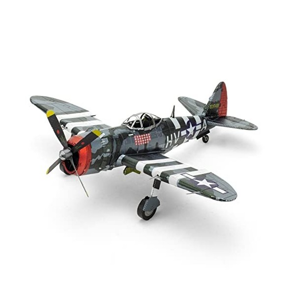 Fascinations MEM1002 Metal Earth Kit de construction en métal – Avion de chasse P47 Thunderbolt, kit de construction 3D décou