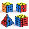Vdealen Speed Cube Magique 2x2 3x3 4x4 Pyramide Cube de Vitesse, sans Autocollant Magic Cube pour Débutants et Utilisateurs A