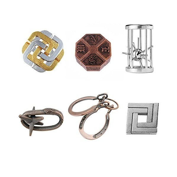 Cassetête en Métal, Joyeee Brain Teaser Puzzles Métallique Jouet d...