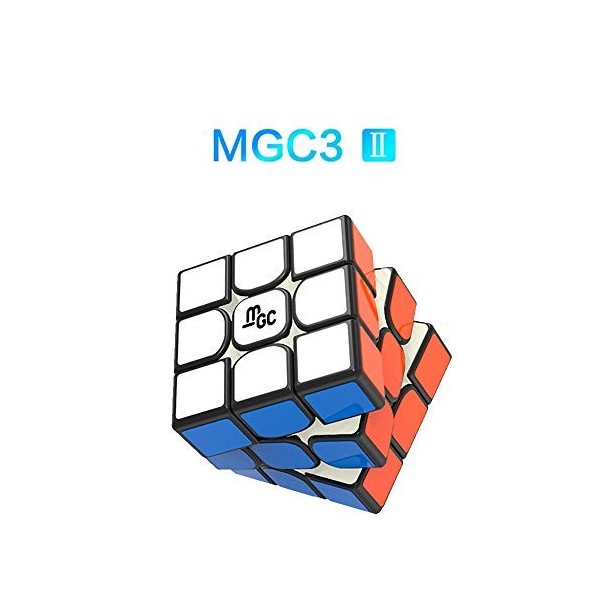 OJIN Yongjun YJ MGC II 3x3 V2 M Vitesse Cube YJ MGC 3 V2 3 Couches Puzzle  Cube Magique 3x3x3 avec Un trépied Cube et Un Sac Cube (Autocollant)