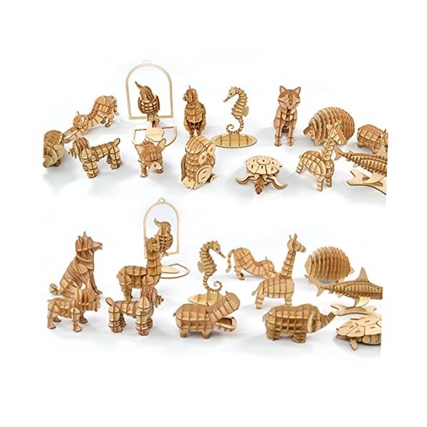 Abaodam 2 Pièces Puzzle Enfant Puzzles pour Enfants Puzzle Bricolage Puzzle Artisanal Puzzle Adulte Jouets Animaux Puzzle 3D 