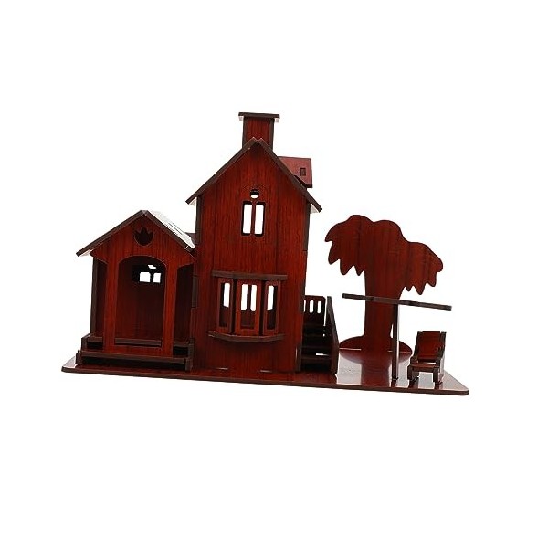 ibasenice 1 Pc Casse-tête Maison 3D Villa De Puzzle 3D Jouet Éducatif De Tige Puzzles De Bricolage Jouets Miniatures Puzzles 