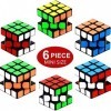 Nunki Toy Lot de 6 mini cubes de 3,5 cm, puzzle magique, matériau respectueux de lenvironnement, couleurs vives, jeu de puzz