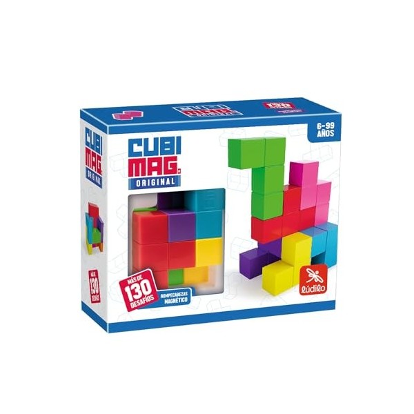 Ludilo-8436536808216 Cubimag Ludilo logique, Enfants, Puzzle 3D, Jeux magnétiques de Voyage, Jouets éducatifs, 843653680821