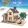 Zerodis Puzzle 3D en bois pour construction de villa, à monter soi-même, puzzle éducatif pour enfants et adultes