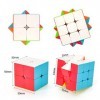 TOYESS Ensemble de Speed Cube, Magic Cube 3x3 + 2x2, Cube de Vitesse, Cadeau pour Enfants et Aduletes, Stickerless 2 Pack 