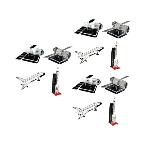 Toyvian 8 Pièces Scie Sauteuse Modèle Artisanal De Vaisseau Spatial Puzzle 3D Vaisseau Spatial 3D en Papier Satellite De Trav