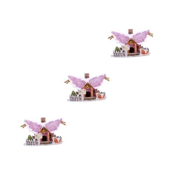 ibasenice 1 Pc Figurines De Noël Puzzle Maison 3D Enfants Jouets Éducatifs De Puzzle Jouet De Plateau De Puzzle Maison De Puz