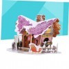 ibasenice 1 Pc Casse-tête en Carton Maison Fournitures De Bureau De Noël Maison De Poupée De Noël Modèles De Maison en Papier