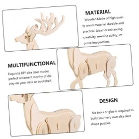 ibasenice 4 Pièces Casse-tête Cerf Sika Puzzles De Construction danimaux Artisanat De Puzzle De Cerf Puzzles De Noël Modèle 