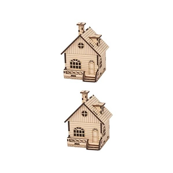 TOYANDONA 2 Pièces Jouet Point De Puzzle Décoration De La Maison Décorer en Bois 3D Bambou