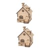 TOYANDONA 2 Pièces Jouet Point De Puzzle Décoration De La Maison Décorer en Bois 3D Bambou