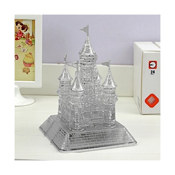 ORETG45 3D Bricolage Cristal Puzzle Puzzle modèle château Ville Enfants Artisanat Jouet Musique Flash