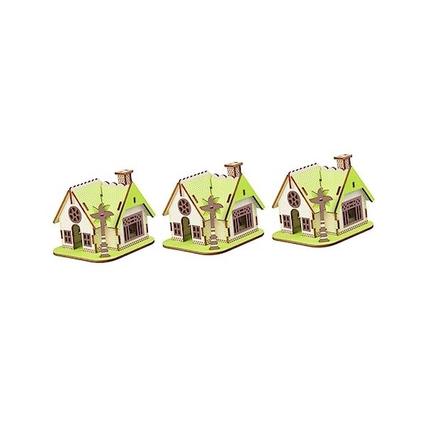 SEWACC 2 Pièces Scie Sauteuse Énigmes Maison De Puzzle Casse-tête Maison Bambou 3D Jouet