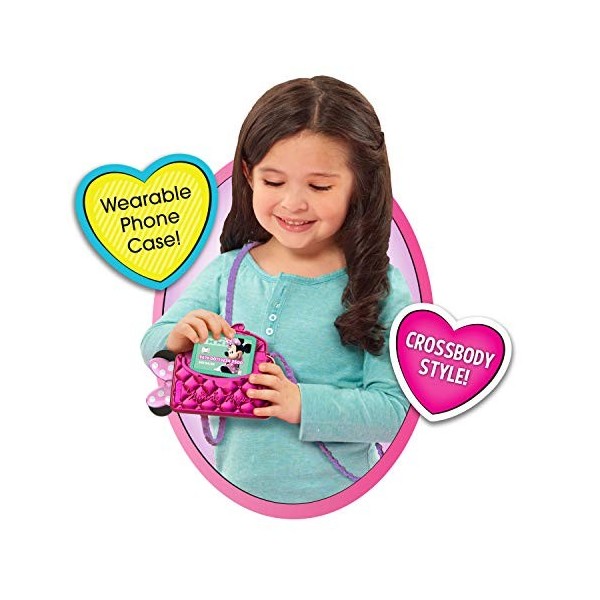 Bonbell Minnie Mouse Disney Junior Chat with Me Cell Phone Set, Lights and Realistic Sounds, Includes Strap to Wear Like a Pu