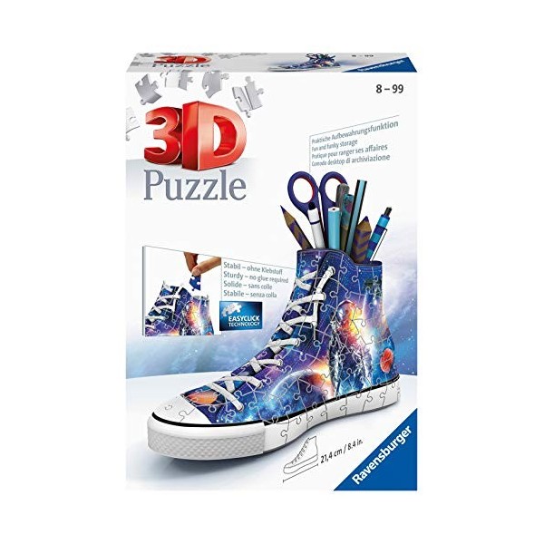 Ravensburger - Puzzle 3D Sneaker - Les astronautes - Pot à crayons - A partir de 8 ans - 108 pièces numérotées à assembler sa