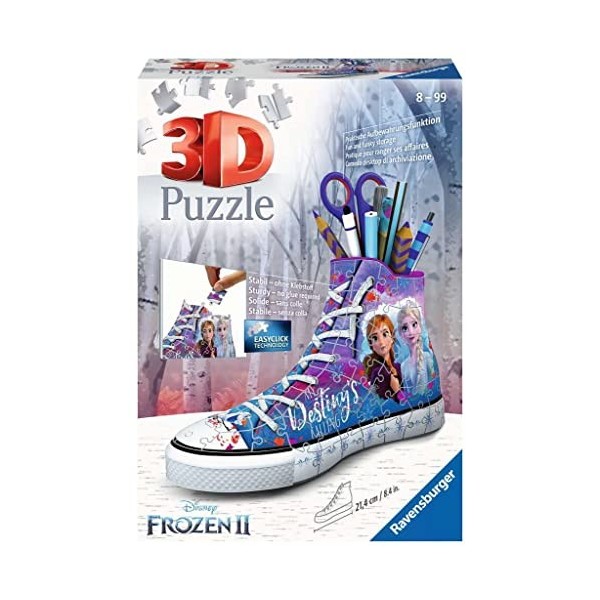 Ravensburger - Puzzle 3D Sneaker - Disney Reine des Neiges 2 - Pot à crayons - A partir de 8 ans - 108 pièces numérotées à as