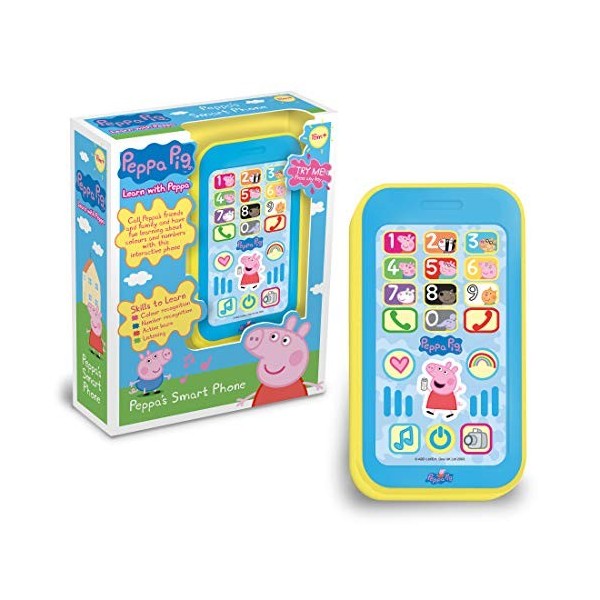 Peppa Pig PP09 Peppas Smart Phone for Kids - Apprentissage interactif et développement de lenfant, écoute, Coordination, Co