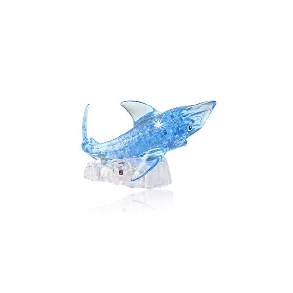 Lot de 40 blocs de puzzle 3D en forme de requin en 3D bleu 