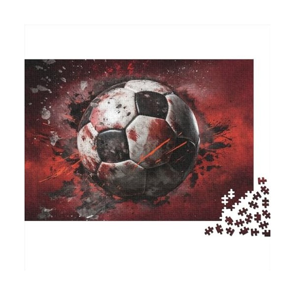 Football Puzzle 500 Pièces pour Adultes Football 3D Jigsaw Puzzle, Design Unique 500pcs 52x38cm Bois 