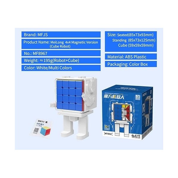 FunnyGoo MoYu Cube Robot MF8967 Cubing Classroom MFJS Meilong 4M 4x4 Cube Magique Robot Puzzle Magique Cube Magique sans Auto