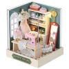 Puzzle en Bois 3D DIY Cafe Studio Book Nook Kit, kit de Serre-Livres en Bois 3D avec lumière LED, Serre-Livres dart en Bois 