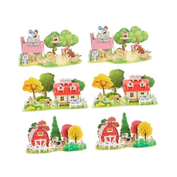 TOYANDONA 6 Ensembles Modèle Puzzles De Bricolage Jouet De Tri De Puzzle Jeux De Puzzle à Empiler Casse-tête Apprentissage Jo