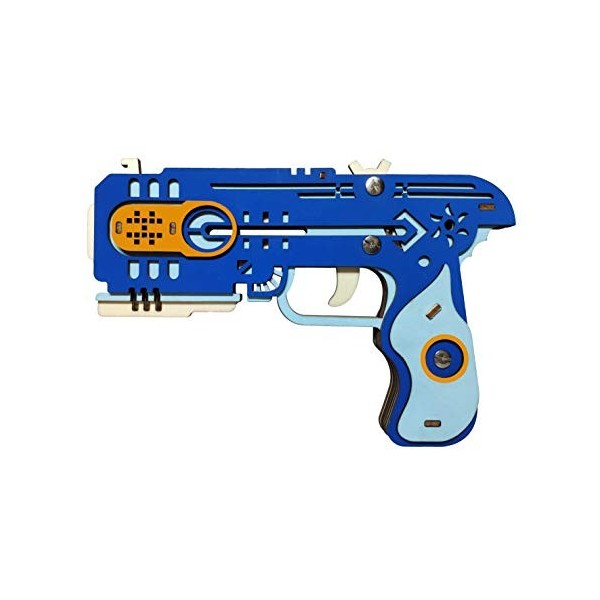 Pistolet en caoutchouc de bande, en bois 3D puzzles modèle kit sûr et respectueux de lenvironnement Kit de modèle en bois D