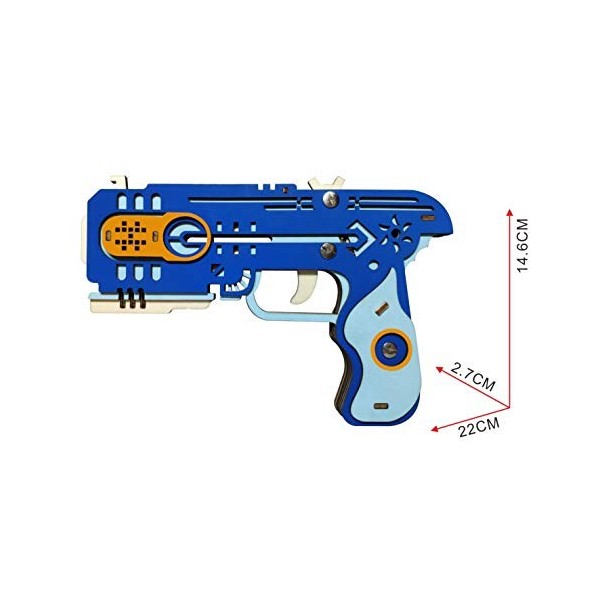 Pistolet en caoutchouc de bande, en bois 3D puzzles modèle kit sûr et respectueux de lenvironnement Kit de modèle en bois D