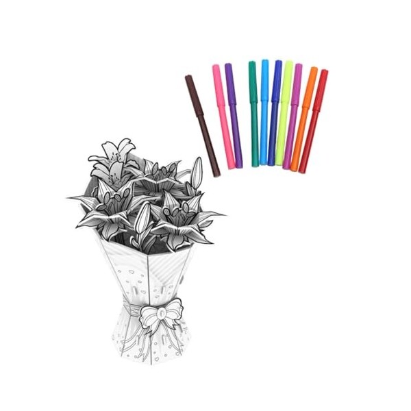 Abaodam 1 Ensemble 3D Graffiti Tridimensionnel Fleur Peinture À La Main Puzzle Art Coloriage Peinture Puzzle Couleur Votre Pu