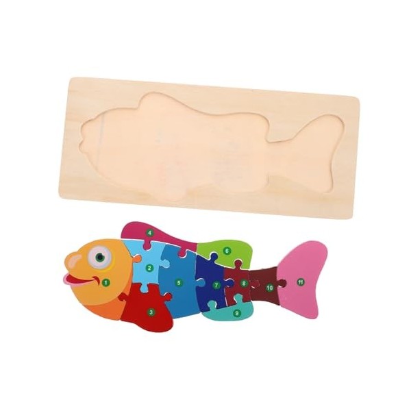 ibasenice Blocs De Construction De Puzzle Jouet Puzzle Animal en Bois Puzzle Cubes en Bois Puzzles en Bois Montessori Puzzles