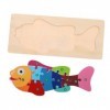 ibasenice Blocs De Construction De Puzzle Jouet Puzzle Animal en Bois Puzzle Cubes en Bois Puzzles en Bois Montessori Puzzles